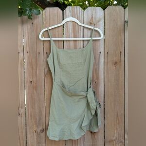 Princess Polly Olive Green Wrap Front Mini Dress